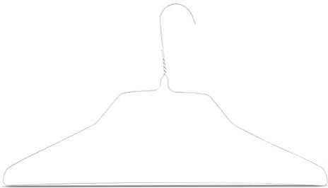 RSR Hangers Kleiderbügel 100 Stück Set Metall Drahtkleiderbügel Draht 2,0 mm Weiß Hemdenbügel Blusenbügel Metallkleiderbügel Drahtbügel