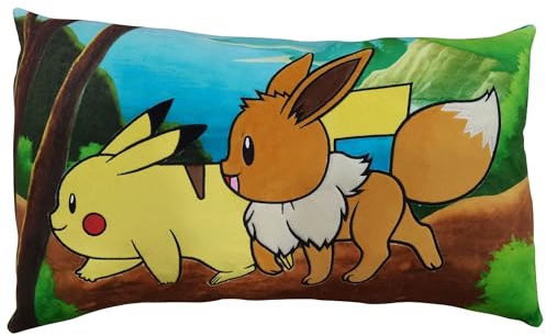 HÔMADICT - Pokémon Kissen – Evoli und Pikachu BFF – dekoratives Zubehör – weich und flauschig – 60 x 30 cm – offizielles Lizenzprodukt