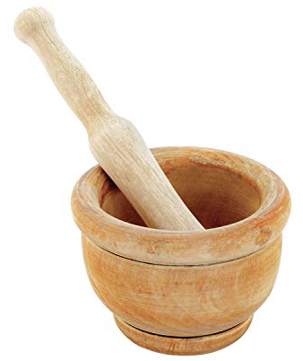 ORYX Argamassa de Madeira de cozinha Ø 14 cm Mortero Madera Cocina, Multicolor
