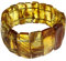 Armband Bernstein Platten L, G. 18-20, Armreif Damen echter baltischer Bernstein, Farbe Natur Slag, 100% handgefertigt in Deutschland