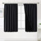 BellaHills 100% Blackout Curtains for Bedroom Thermal Insulated Curtains & Drapes Blackout Curtains Pencil Pleat Curtains for Living Room with Black Liner 2 Panels, 66 x 54 Inch, Black