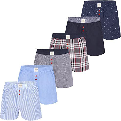 Herren Boxer Multipack Classic Checks Baumwolle Boxershorts gewebt Web Webboxer Unterhosen Phil & Co. - Mix13 - XXL