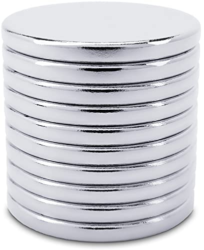 SENSEI® Extra Starke Magnete – 10 Stück (20x2 mm) – Rund & Flach, ca. 4 kg Haftkraft – Große Neodym Magnete für Magnettafel, Pinnwand & Basteln