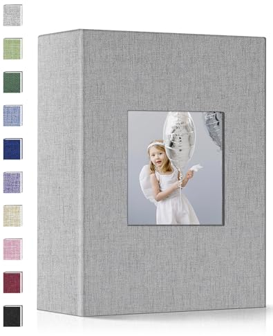 Popotop Fotoalbum, 10 x 15 cm Fotobuch mit 100 Fotos, Leineneinband, Fotobücher mit 300 horizontalen Taschen, Einsteck-Bilderalben für Familie, Hochzeit, Jahrestag, Baby, Urlaubsbilder