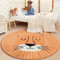 Runder Kind Teppich Wohnzimmer Teppich Ø 200 cm Cartoon-Orange-Löwe