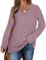 DUOEASE Femme Pull Hiver Manches Longues Léger Top Col en V Décontracté Elegant Sweater(Rose,M)