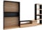 Skraut Home | Wohnwand Wohnzimmer | Wohnzimmermöbel, Möbelset | 320x186x35cm | Wohnzimmer Möbel | Moderner Stil | Eiche Schwarz