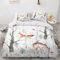 MEVASA Housse de Couette 140x200 Enfant Parure de Lit Renard Animaux De La Forêt Housse de Couette Ado Garçon Fille 1 Personne Microfibre avec 2 Taies d'Oreillers 50x75 cm