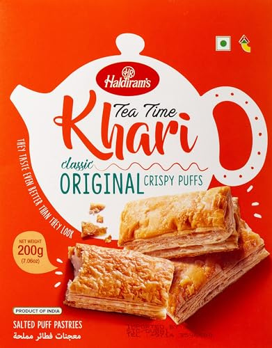 Haldiram's Original Khari 200g (Pack of 2) | Crispy Flaky Biscuits | Authentic Indian Tea-Time Snack