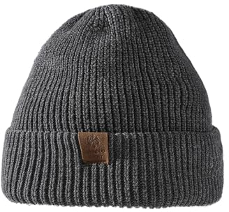 Kryzalite® Mütze Herren Winter, Thermo Strickmützen für Herren, Warme Fleece Laufmütze Beanie Damen Herrenmütze Winter, Winddichte Wintermütze Männer Gefütterte (dunkelgrau)