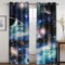KARPIX Universum Planet Fenstervorhang Weltraum Sternenklar vorhänge Mit Ösen Blickdicht Gardine Für Kinder Und Jugendliche, 2 Paneele (10,100x140cm(2x50x140cm))