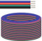 DAOKAI 18AWG Cable de cinta de luz de tira LED 4 pines 12 m/39,37 pies Cable de extensión de cable RGB Cable flexible Línea de cable de 4 núcleos de alta conductividad para tira LED RGB 5050 3528 2835
