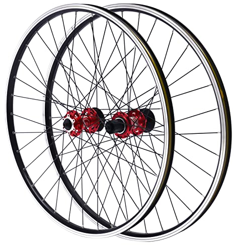 ROGONPDK Fahrrad Laufradsatz 29 Zoll Mountainbike vorne hinten Radsatz mit 2 Schnellspannhebel Schwarz Fahrrad Rader (Rot) Gewichtskapazitat 200 KG