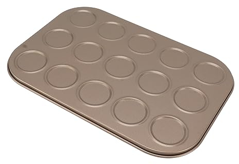 CCYLEZ Baking Cupcake Pan Set, Premium Non Stick Macaron Bakeware Muffin Top Pan, Muffin Tray Baking for Making Cornbread, Mini Cake Cookies (15 Hole)