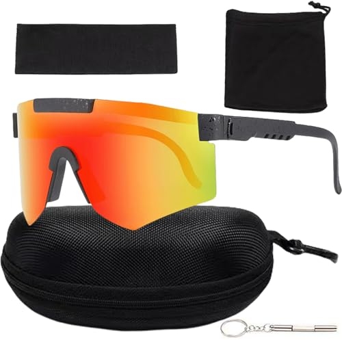 Sonnenbrille Fahrradbrille: Schnelle Brille Rave Sonnenbrille Sportbrille für Damen und Herre UV400 Schutz Schutzbrille Polarisierte Sport Laufbrill für Outdoorsport Angeln Fahren Reisen Ski