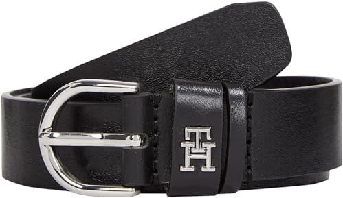 Tommy Hilfiger Damen Gürtel Essential Effortless 2,5 cm Ledergürtel, Schwarz (Black), 115 cm