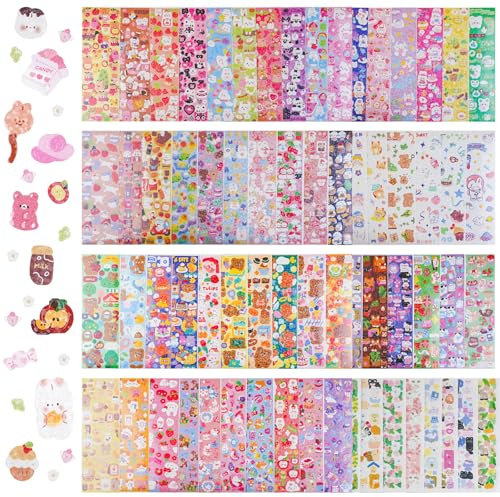 Bayurht 102 Blatt Koreanische Aufkleber Kpop Deco Aufkleber Fotokarte Kpop Aufkleber Schmetterling Band Herz Niedliche Aufkleber für Fotokarten Binder Kunst Handwerk Scrapbooking Journaling