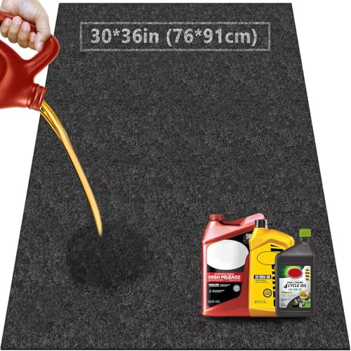 Tapis anti-déversement d'huile pour sol de garage sous voiture – 76,2 x 91,4 cm – Tapis anti-éclaboussures d'huile, tapis de sol mécanique absorbant l'huile pour moto, garage, réfrigérateur, chariot