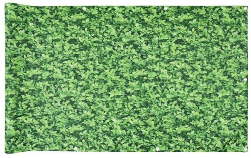 vidaXL Garten Sichtschutz, Sichtschutzmatte mit Aluminiumösen, Windschutz für Außenbereich, Zaunblende Sichtschutzstreifen, Pflanzen-Optik Grün PVC