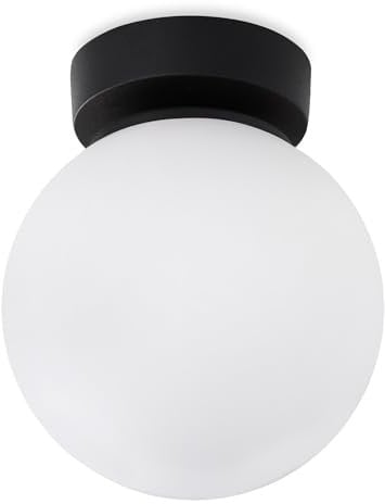 Light-Home Leon Wandlampen Deckenbeleuchtung - Deckenlampe für Wohnzimmer Schlafzimmer und Esszimmer - Moderne Lampen aus Glas - E 14 - Schwarz