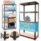 SMART REGALY Lastenregal 60 Breit 40 Tief 180 Höhe cm - Regale für Kellerraum Schwarz - Kellerregal Metall - Schwerlastregal 750 kg - Steckregal 4 Regale - Keller Regal Abstellraum Edelstahl