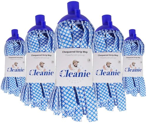 Mr Cleanie Chequered Strip Mop Replacement Head Refill for Household Cleaning Kitchen Bathroom (5)