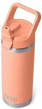 YETI Rambler C Straw Bottle, Stainless Steel Vacuum Insulated Bottle with Straw Cap, Lowcountry Peach, 18 oz (532 ml)