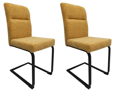 HTI living Schwingstuhl Liron 2er-Set Esszimmerstuhl Freischwinger Gelb