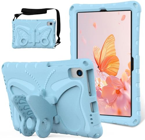Compatible con Lenovo Tab M10 Plus (2020 2ª generación) TB-X606F / TB-X606X 10.3, funda protectora ligera EVA resistente a los golpes con correa compatible con funda infantil con (azul)