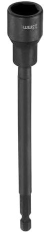 sourcing map Hex Nut Driver Drill Bit 13mm Metric 6-Point Socket 1/4 Hex Shank Magnetic Setter CR-V Steel Bolt Sockets for Power Drills Impact Drivers, 5.91 (150mm) Long