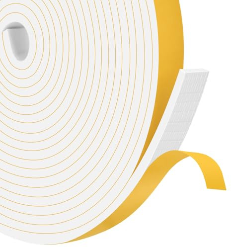 YIMIKI Schaumstoffband Selbstklebend 12mm(B) x3mm(D), Dichtungsband für Türen Fenster Isolierbänder Dichtband Fensterdichtung kochfeld für Kollision Schallschutz Wasserdicht Staubdicht, Gesamt 15M