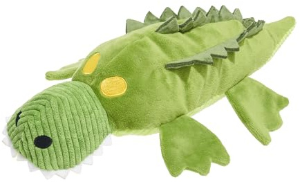 BARK Dog Toy Karri Crocodile Squeaky Plush Toy For Dogs, Crazy Crinkle, Whip-N-Flip Legs and Tail to Thrash, For X-Small to Medium Dogs