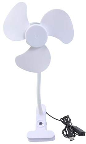 Hattba 360 Rotating Clip On Fan 5.5inch Variable Speed Controls Flexible Neck For Computer Desk Setups USB With Switches For Indoor/outdoor
