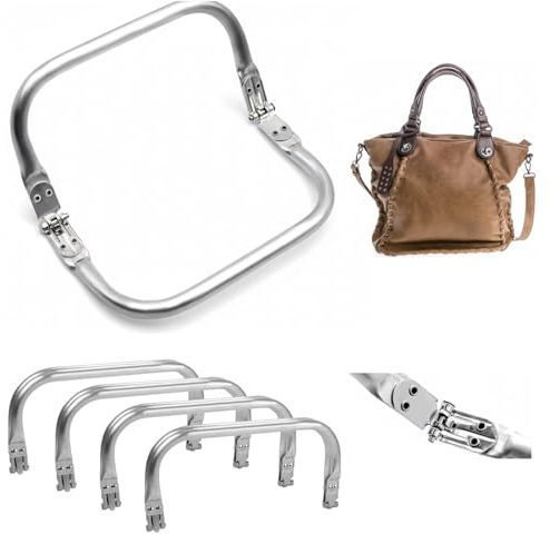 Rkixlix 4 Stück Taschenrahmen Verschluss Taschenbügel Metall zum einnähen 16/18/20/25cm Tasche Clutch Verschluss Aluminium Häkeltaschenverschlüsse Taschenrahmen Verschlüsse für Häkeltaschen Geldbörse