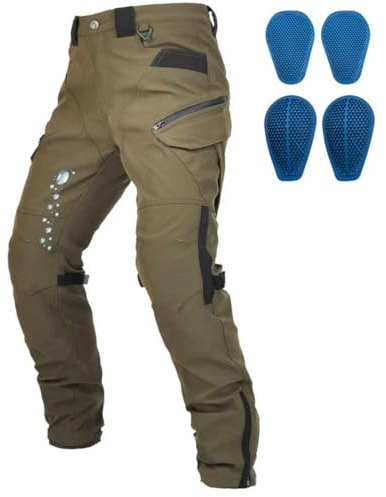 VOLERO® Pantalon Moto Homme 100% Polyester Stretch, Style Urbain 4 Saisons avec Poches Multiples pour Ville, Trajets et Touring