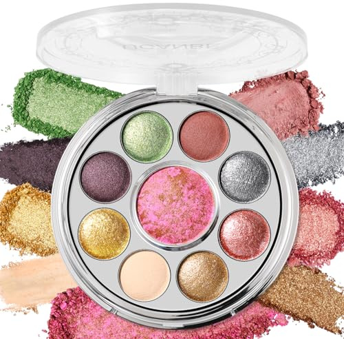 UCANBE Palette Maquillage 9 Couleurs & Blush | Ombre à paupières mat pailleté métallique. Texture soyeuse longue tenue. Idéal pour les fêtes. 01 Banquet Médiéval
