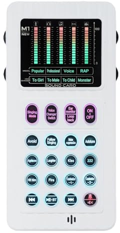 MENDUNER Scheda Audio Portatile con Cambio Voce con 8 Effetti Vocali, Mixer Audio Live Streaming Portatile con Bluetooth, Riduzione Riverbero e Rumore, Plug and Play per PC, Telefono,