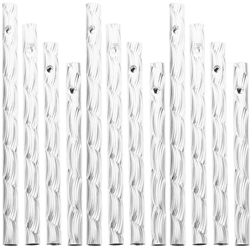 Alluminio Tubi per Scacciapensieri Diametro 8mm, 20 Pezzi | Accessori per Campanelle Vento Fai da Te, Finitura Incisa, Uso Esterno o Casa, per Appassionati Creativi