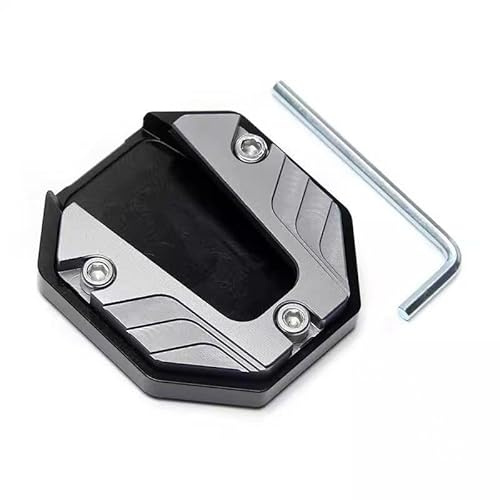 CHOUGONSI Motorrad Seitenständer für Harley Davidson Softail Fat Boy 1990-2024, Stützplatte Motorradstütze Pad Seitenständerauflage Fußpolster Hohe Zuverlässigkeit,Silver