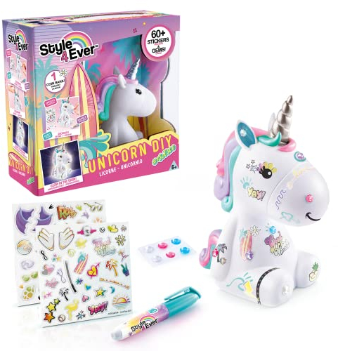 Canal Toys Style for Ever Einhornfigur zum Selbstgestalten - Wunderschönes Unicorn Spielzeug für Mädchen - Einhorn Figur zum Bemalen mit Aufkleber OFG 106 Weiß