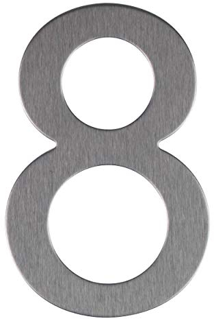 Edelstahl Hausnummer - Design Türnummer - Höhe 76mm - Aufkleber (8)