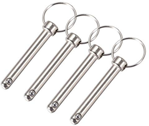 sourcing map 4 Stück Steckbolzen mit Kugelsicherung Schnellverschlussbolzen 8 x 55mm Kugelsperrbolzen Marine Hardware für Boot Oberdeck Gelenk