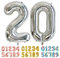 Ponmoo Luftballons Zahlen 20 Silber, Riesen Nummer 0 1 2 3 4 5 6 7 8 9 10-19 20-29 30-39 40 50 60 70 80 90 100, groß Folienballons für Hochzeit Jubiläum, Geburtstagsballons Party Dekoration