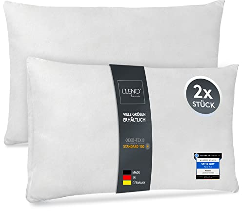 LILENO HOME 2er Set Kissenfüllung 40x60 cm - 40°C waschbares Innenkissen geeignet für Allergiker - Polyester Kisseninlet als Couchkissen, Sofa Kissen, Cocktailkissen und Kopfkissen