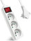 Extrastar Multiprise 3 Prises avec Interrupteur Fiche Plate, Bloc 3 Prises, Rallonge 1.5m 230 V avec sécurité Enfant, Blanc