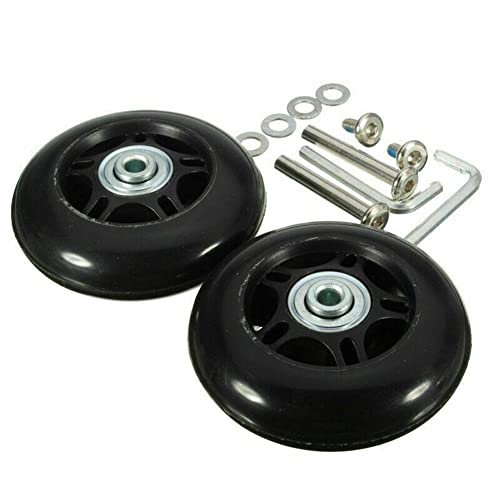 64mm Ersatz Rollen für Koffer Ersatzräder für Gepäckkoffer Gummi Rollen Räder Ersatz Wheels Rad für Trolley Hartschalenkoffer Rollen mit kugellager Ersatzteile Reparatur Set