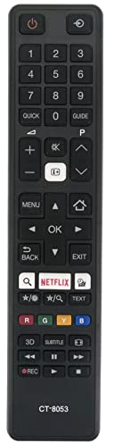 VINABTY CT-8053 Télécommande remplacée Convient pour Toshiba TV 55U6763DA 55U6763DG 55V6763DA 65U6663DG 65U6763DA 65U6769DA 65V6763DA 75U6763DA 43U5766DG 43U6663DG 49U5663DG 49U5766DG