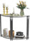 FATIVO Konsolentisch Weiß Flurtisch Halbrund Eingangstisch Marmor, Wohnzimmertisch Eingang Deko Skandinavisch Modern Marmortisch mit Schwarze Metallgestell für Wohnzimmer Schlafzimmer 100×30×78CM