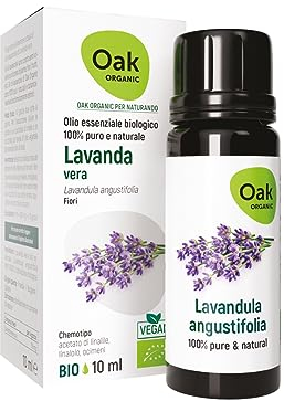 OAK ORGANIC Per NATURANDO Integratore alimentare di Olio essenziale Lavanda Vera Puro per il Rilassamento – Integratore alimentare 100% Bio & Vegan 10 Ml