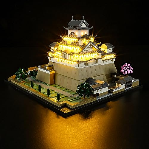 GEAMENT LED Licht-Set Kompatibel mit Lego Burg Himeji (Himeji Castle) - Beleuchtungsset für Architecture 21060 (Modell-Set Nicht enthalten)